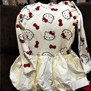Hello Kitty White and Red Casual Kids Dress